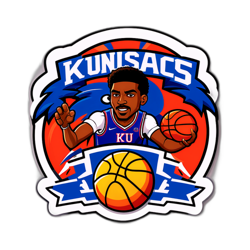 KU Basketball Action Sticker