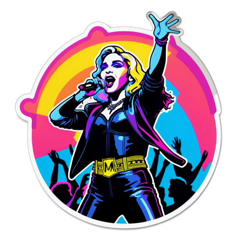 Retro-inspirert klistremerke av Madonna på scenen