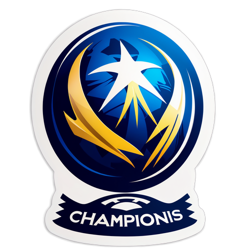 Sticker với logo UEFA Champions League và kết quả bất ngờ của các trận đấu