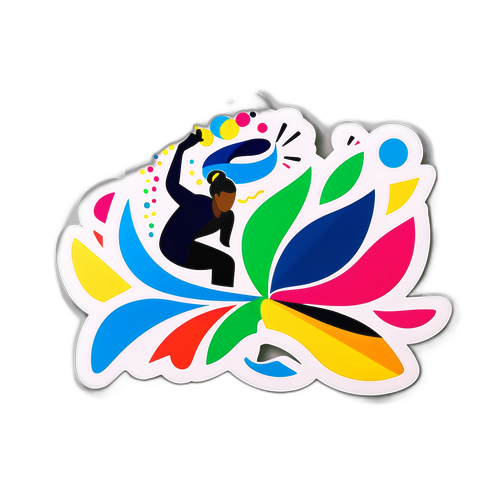 Наклейки, що демонструють символіку Олімпійських ігор 2026 року в сучасному графічному стилі, з акцентом на жіночих спортсменок