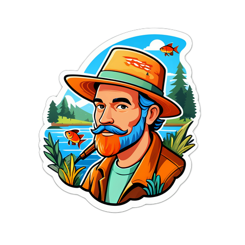 Gian van Veen mit Fischerhut in der Natur