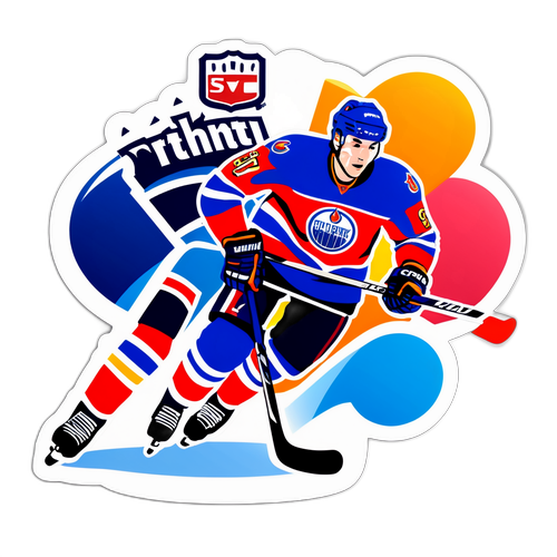 Hokejový samolepicí motiv 'Filip Chytil' v akci s jasnými efekty