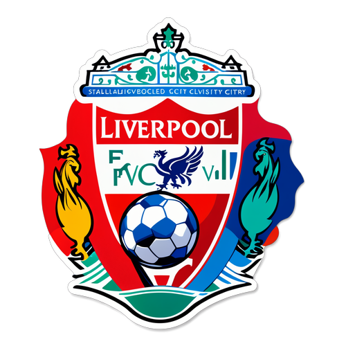 Farverig klistermærke med Liverpool FC logo og fodbold