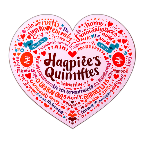 快乐的五胞胎心形图案