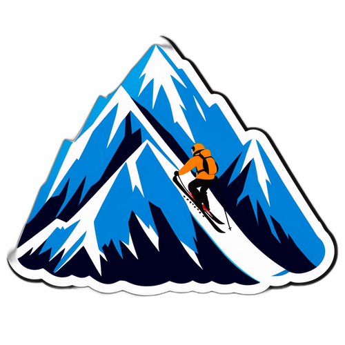 Skifahrer auf steiler Piste