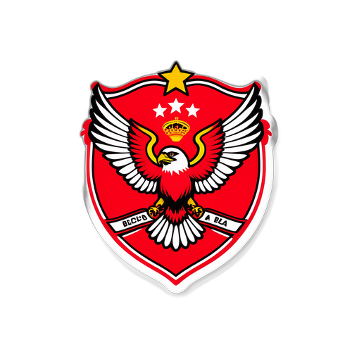 Thiết kế độc đáo cho sticker Benfica featuring chim đại bàng bay lượn