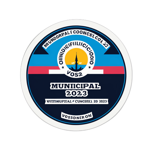 Aufkleber zur Gemeinderatswahl 2023 in Vösendorf