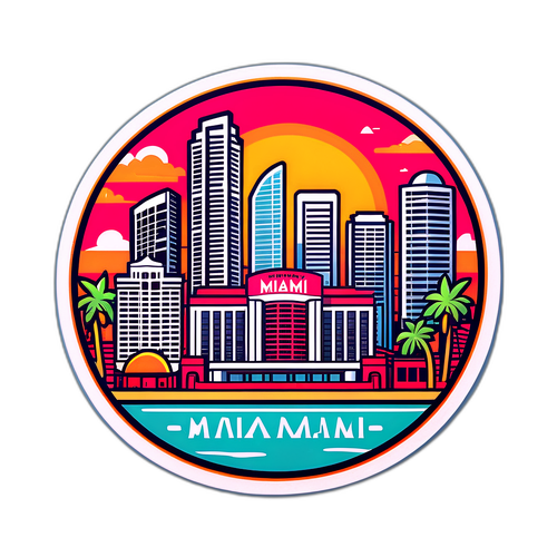 Sticker ng mga Kilalang Landmark ng Miami
