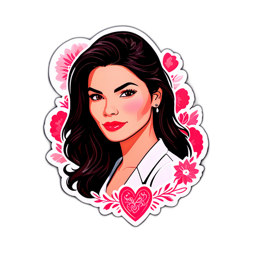 Desain Stiker Romantis dengan Hati Delicate