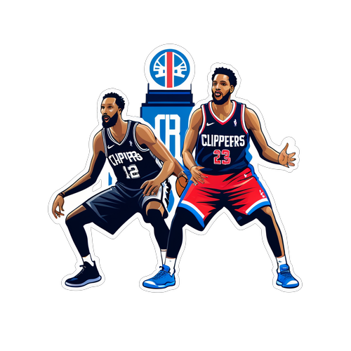 Sticker na Naglalarawan ng Spurs at Clippers sa Isang Kapana-panabik na Laban