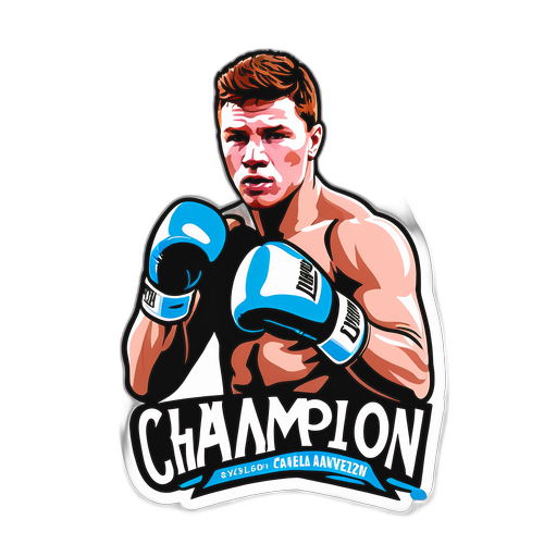 Sticker van Canelo Alvarez in actie met de woorden 'Champion Spirit'