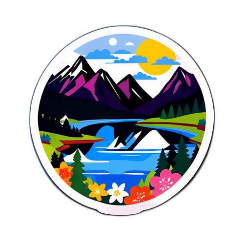 Fargerik Balsfjord Landskap Sticker