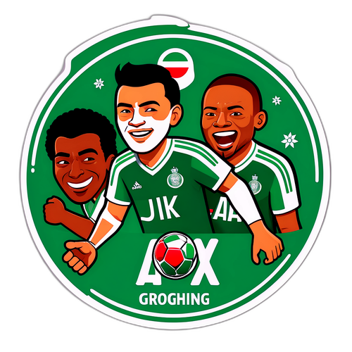 Дизайн наклейки Ajax - Гронінген з футболістами