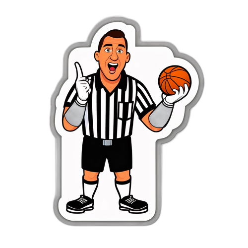Referee na may Bola ng Basketbol