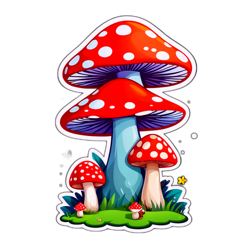 An Enchanted Forest with Colorful Mushrooms