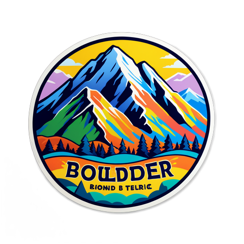 Autocollant Coloré de Boulder