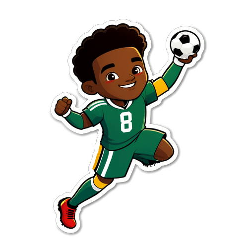 Sticker Tyrique George Merayakan dengan Bola Sepak