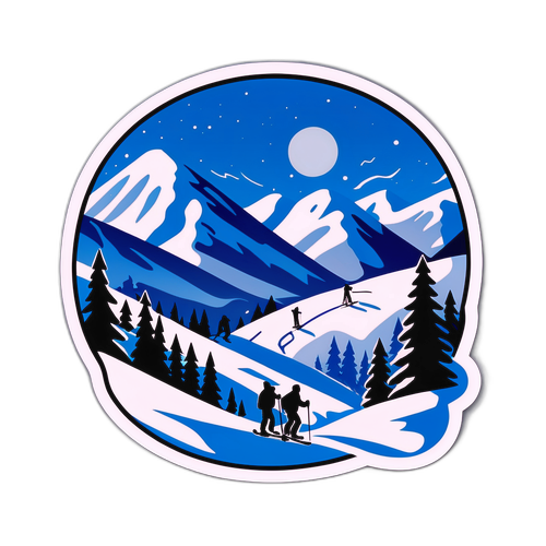 Paysage enneigé avec pistes de ski