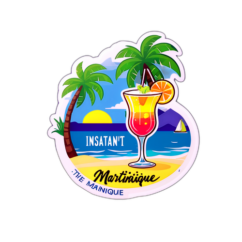 Scène tropicale avec cocktail au bord de la mer