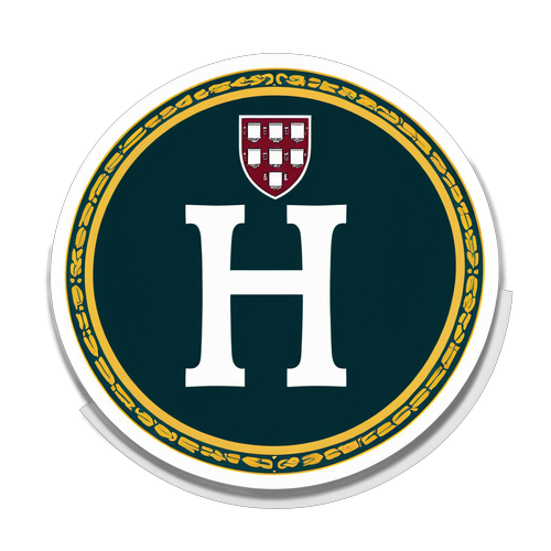 Elegancka naklejka z napisem 'Harvard'