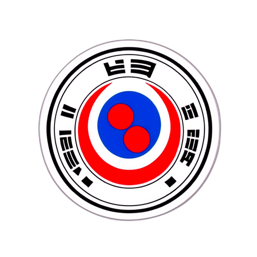한국 국가대표 축구팀 유니폼과 태극기를 결합한 디자인 스티커
