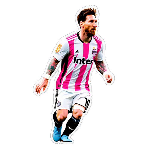 Hình dán logo Inter Miami cùng cầu thủ ngôi sao Lionel Messi
