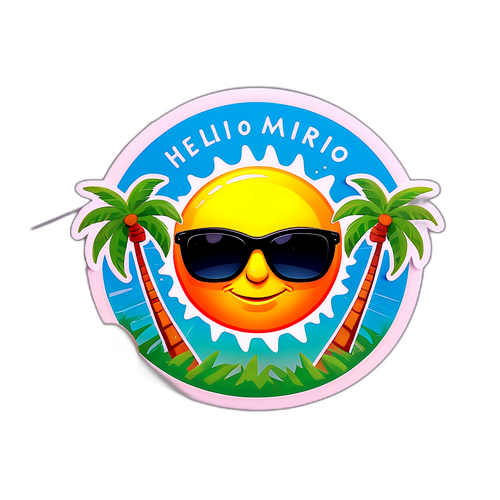 Sol Radiante com Óculos de Sol