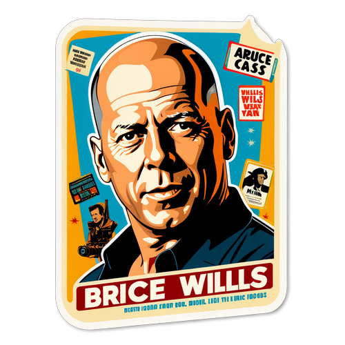 Vintage Movie Plakat Klistermærke af Bruce Willis
