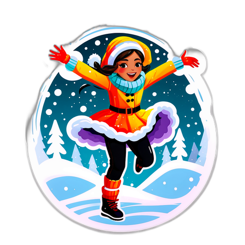 Wspaniały naklejka z Lilah Fear tańczącą na śniegu