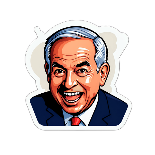 מדבקת הומור פוליטי עם ביבי