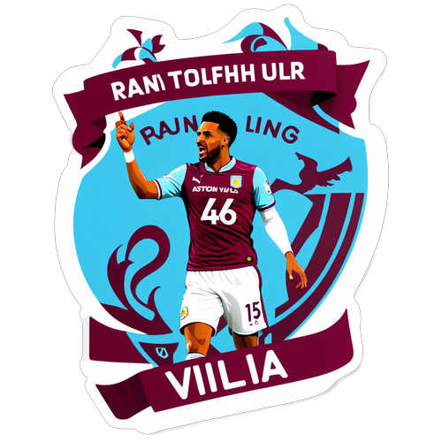 Hình dán cầu thủ Aston Villa với banner trận đấu chống Tottenham