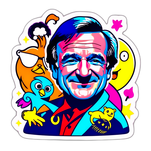 Playful Robin Williams Tribute Sticker