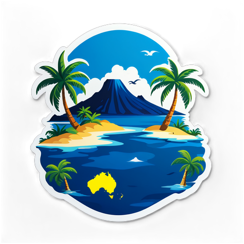 Sticker ng Magandang Tropikal na Isla sa Palau