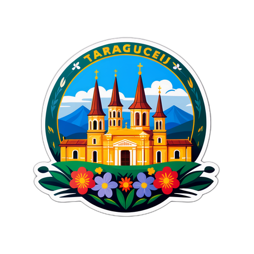 Adesiv cu simboluri ale culturii și tradițiilor din Târgu Mureș