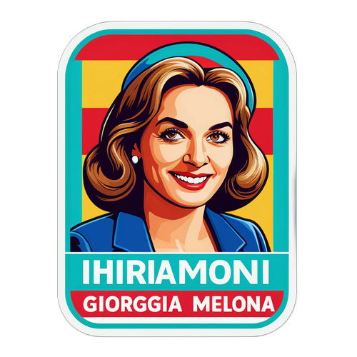 Sticker Retro di Giorgia Meloni