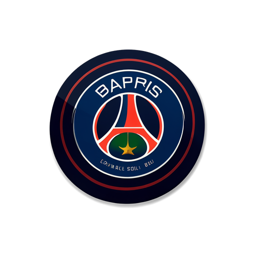 Autocollant avec le logo PSG et éléments graphiques inspirés du football