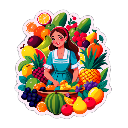 Εξερεύνηση παράδοσης με την Εβελίνα σε μια ζωντανή αγορά γεμάτη φρούτα και λ flowers