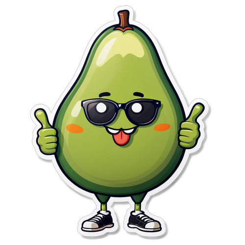 Cool Avocado Thumbs-Up Sticker