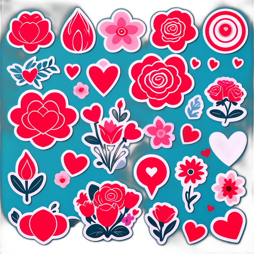 Romantická samolepková kolekce