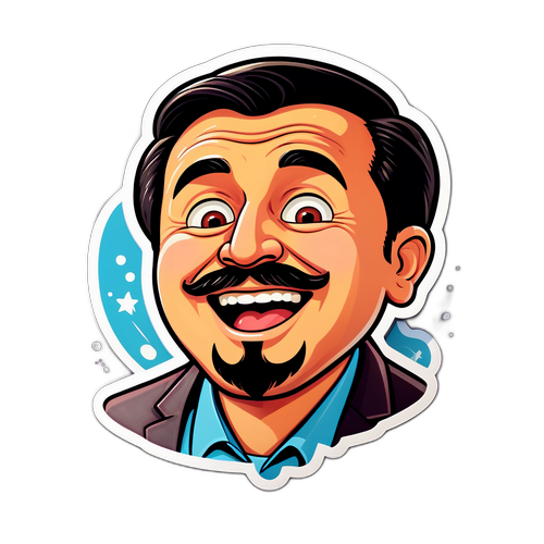 Нурлан Сабуров в комичной карикатуре