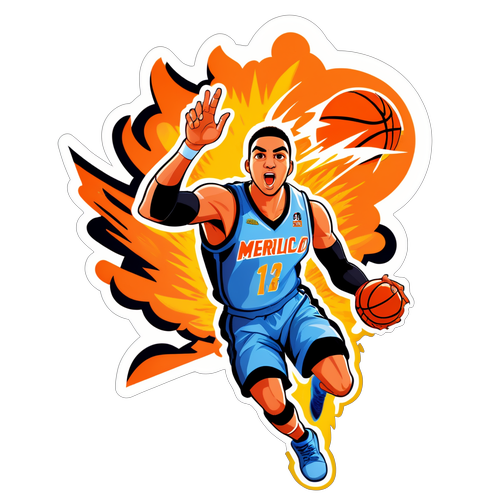 Sticker ng Basketball na may Meralco at Ginebra Logos