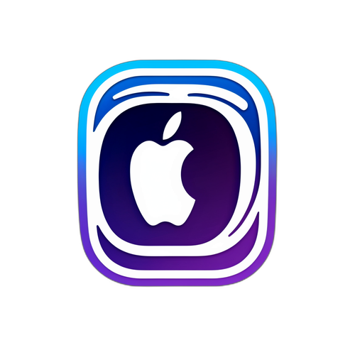 Autocol cu logo-ul iOS 26 pe un iPhone, design futurist