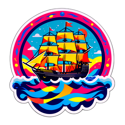 Návrh samolepky Achille Lauro ve stylu 80. let