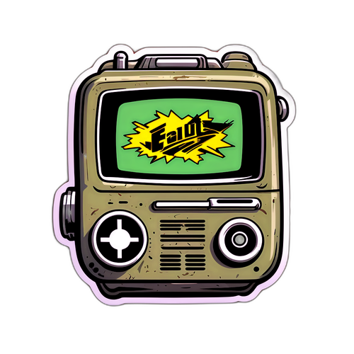 Sticker nostalgiczny z motywami z Fallout
