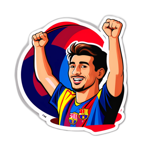 Οπαδός της Μπαρτσελόνα με Σημαία