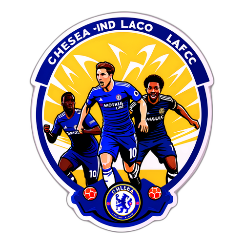 Stikeri, jossa Chelsea ja LAFC pelaajat kilpailuissa