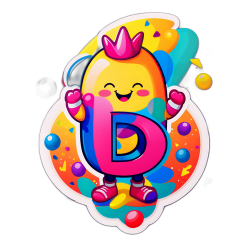 Sticker Huruf 'B' yang Menggemaskan