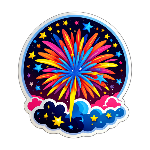 Autocollant festif de feux d'artifice