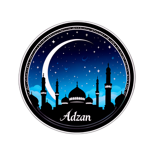 Sticker Serene Siluet Masjid 'Adzan'