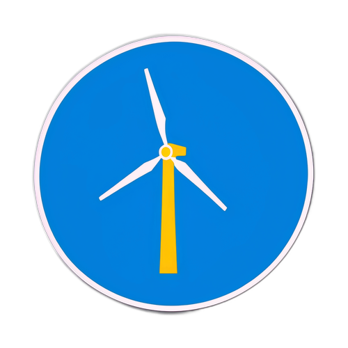 Minimalist Vindmølle Sticker